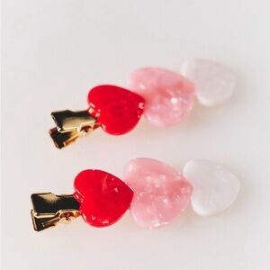 Anthropologie Heart throb creases-free Hair Clips set of two